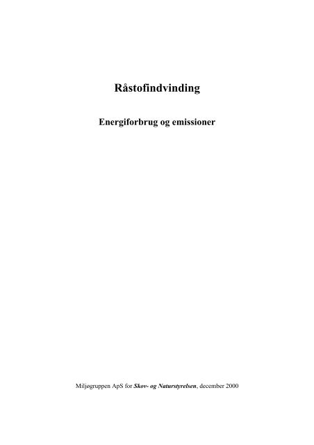 Råstofindvinding Energiforbrug og emissioner - Naturstyrelsen