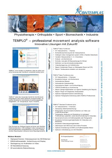 TEMPLO® – professional movement analysis software - prophysics