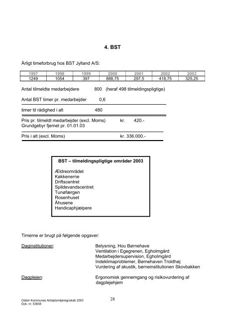 Odder Kommunes Arbejdsmiljøregnskab