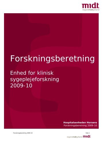 Forskningsberetning - Regionshospitalet Horsens