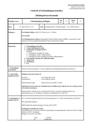 Referat budgetmøde 2002 - Christiansbjerg Kollegiet