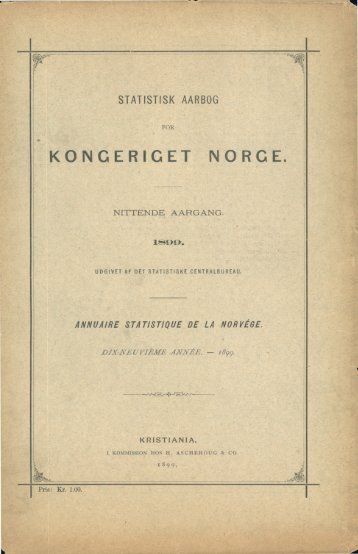 Statistisk Aarbog for kongeriket Norge 1899