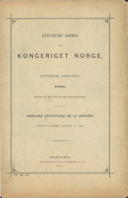 Statistisk Aarbog for kongeriket Norge 1899