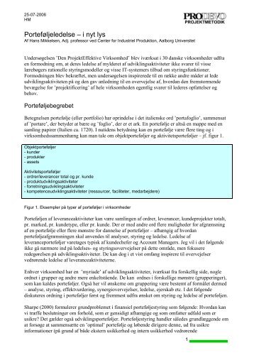 portefoeljeledelse v4.pdf - Prodevo projektmetodik