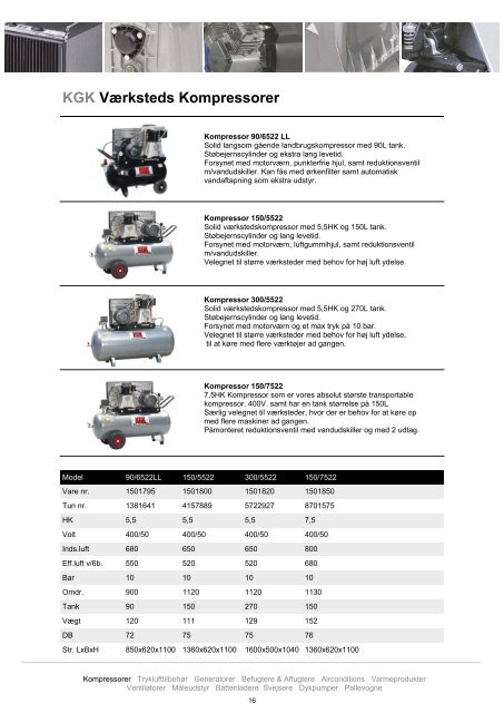 KGK Bærbare Kompressorer