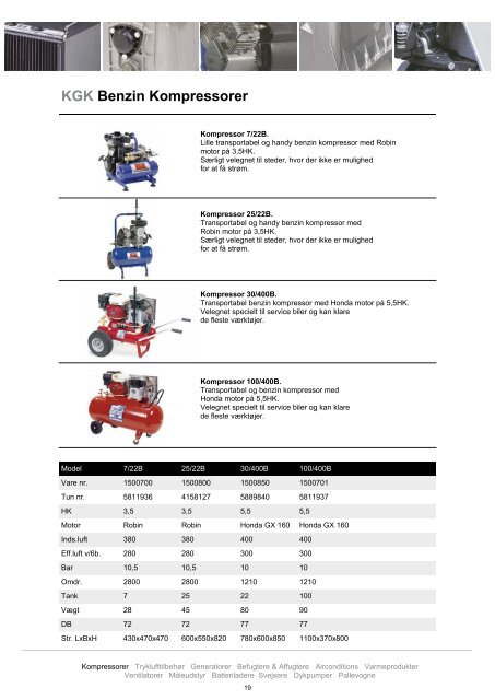 KGK Bærbare Kompressorer