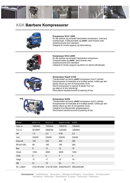 KGK Bærbare Kompressorer