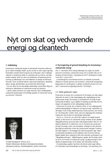 Nyt om skat og vedvarende energi og cleantech - Corit Advisory