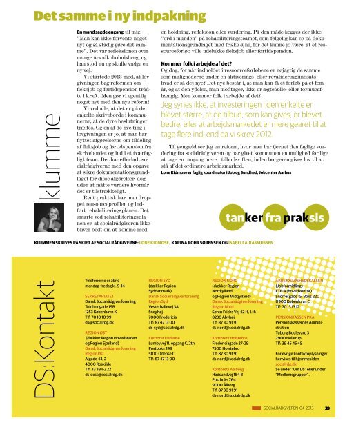 Socialrådgiveren nr. 4, 21. marts 2013 - Dansk Socialrådgiverforening