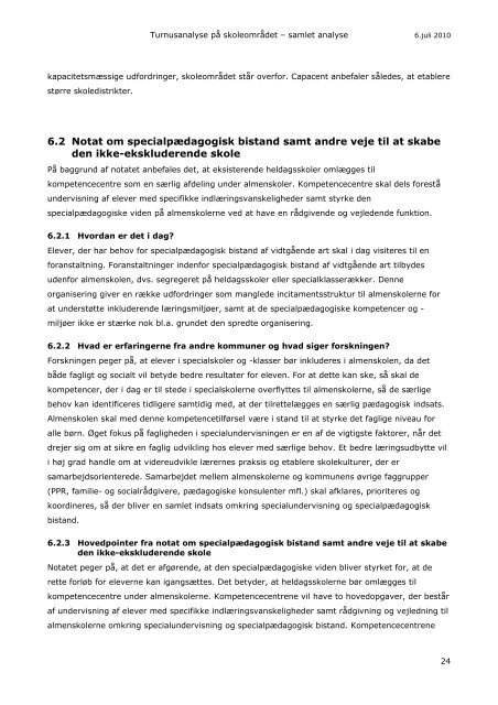 Samlet analyse skoleområdet - Grundejerforeningen Taarnborg
