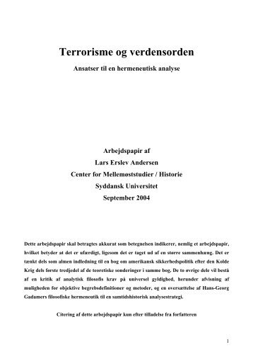 Terrorisme og verdensorden - Lars Erslev Andersen.