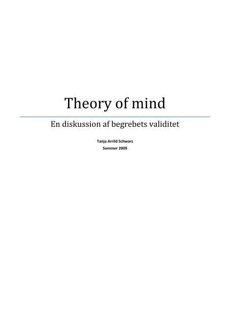 Teorier om Theory of Mind