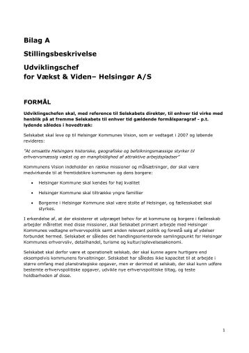 Bilag 8. A. Stillingsbeskrivelse Udviklingchef - Vækst & Viden