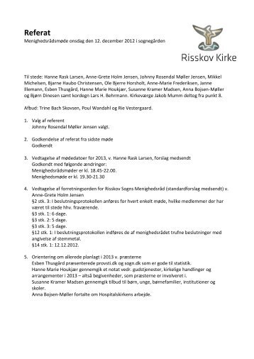 Referat - Risskov Kirke