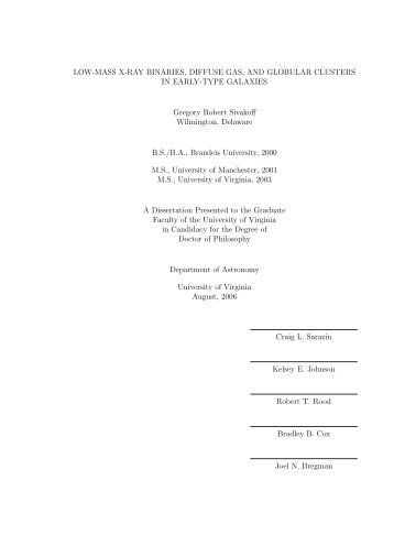 PhD Thesis (PDF) - Department of Astronomy - University of Virginia