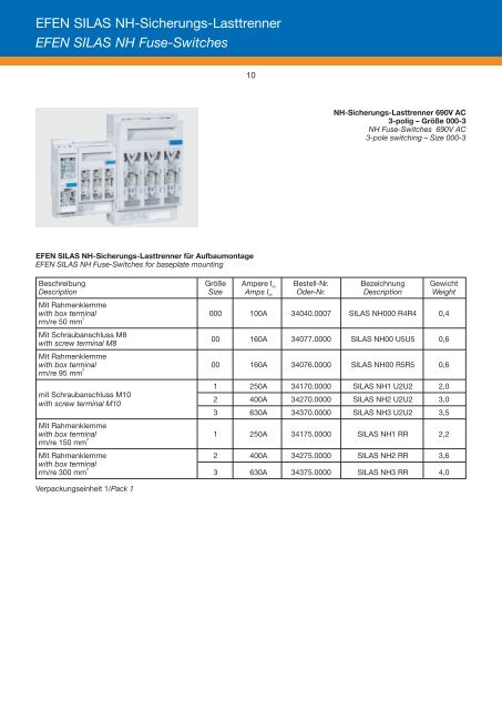 EFEN SILAS NH Fuse-Switches - Stengg