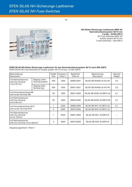 EFEN SILAS NH Fuse-Switches - Stengg