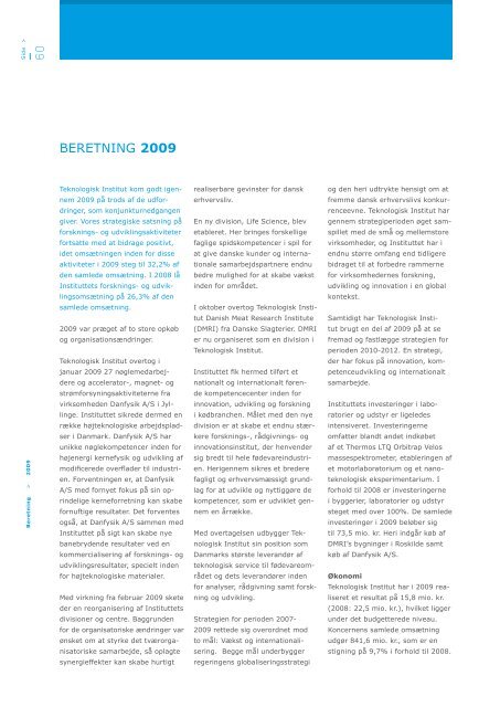 Regnskab & beretning 2009 - Teknologisk Institut