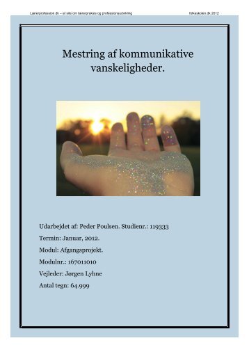 Mestring af kommunikative vanskeligheder. - Folkeskolen