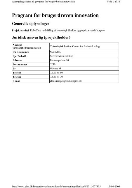 Program for brugerdreven innovation - Hjælpemidler