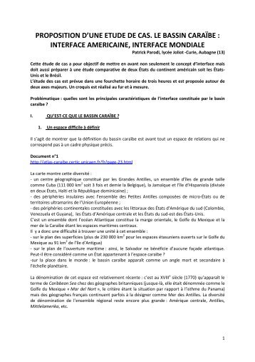 Séquence le bassin caraibe, interface Patrick Parodi,