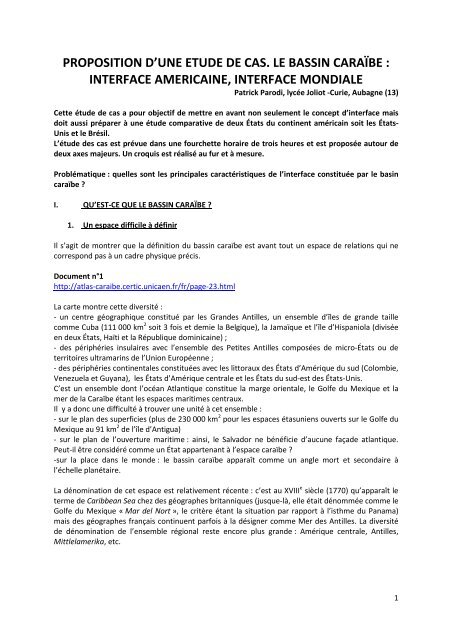 Séquence le bassin caraibe, interface Patrick Parodi,