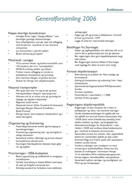 Fraktemann nr. 2, 2006 - Fraktefartøyenes Rederiforening