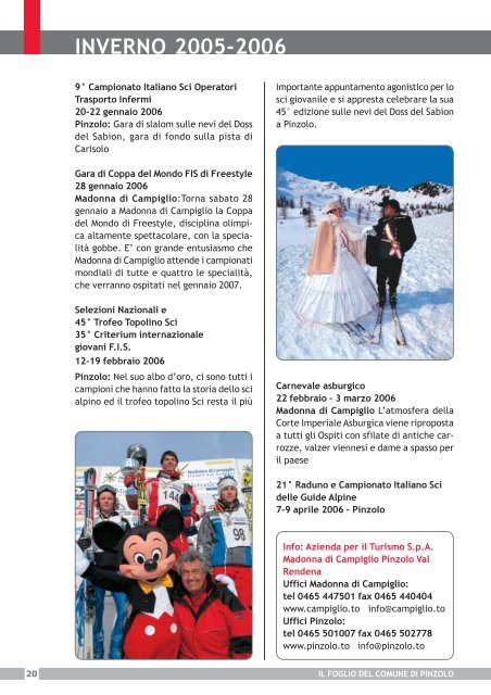 il Foglio del Comune di Pinzolo - N. 1 dicembre 2005