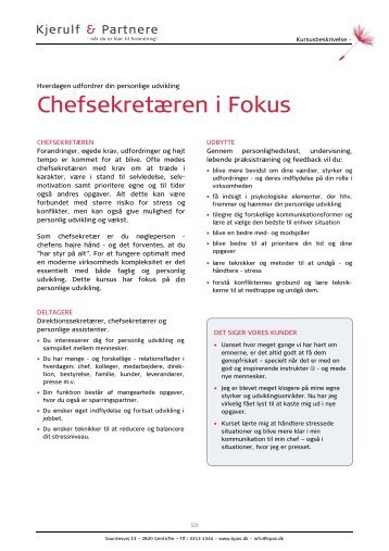 Download beskrivelsen af Chefsekretær i Fokus her... - Kjerulf ...