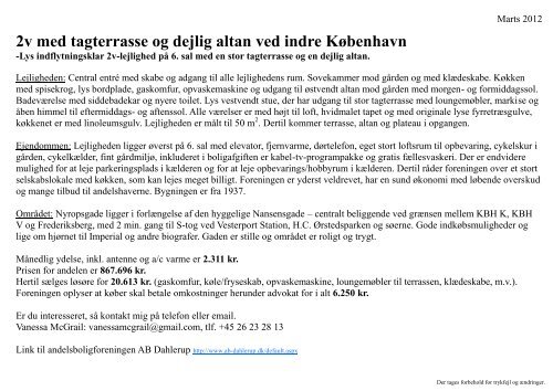 2v med tagterrasse og dejlig altan ved indre København -Lys ...