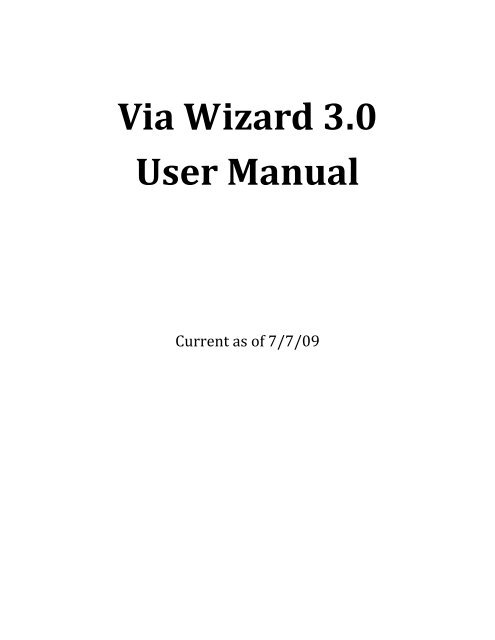 Via Wizard 3.0 User Manual