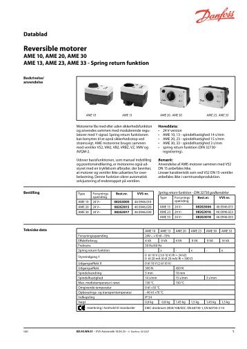 Reversible motorer - Danfoss Varme