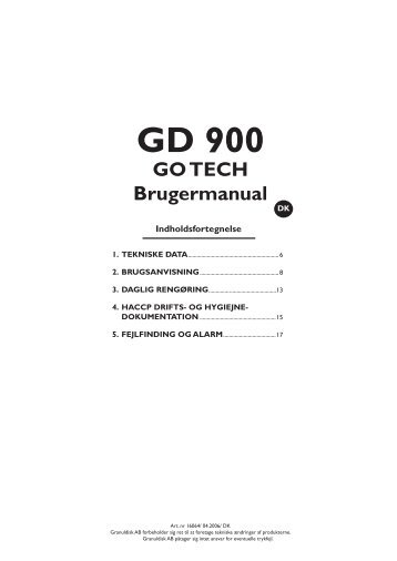 GD900 Go Tech - Brugermanual - Bent Brandt WebShop