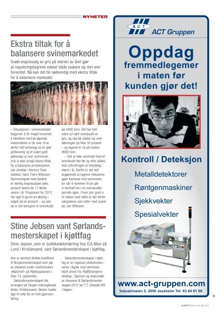 Bladet Kjøttbransjen nr 04 2012 - Kjøtt- og fjørfebransjens ...