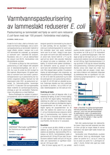 Bladet Kjøttbransjen nr 04 2012 - Kjøtt- og fjørfebransjens ...