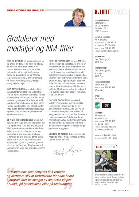 Bladet Kjøttbransjen nr 04 2012 - Kjøtt- og fjørfebransjens ...