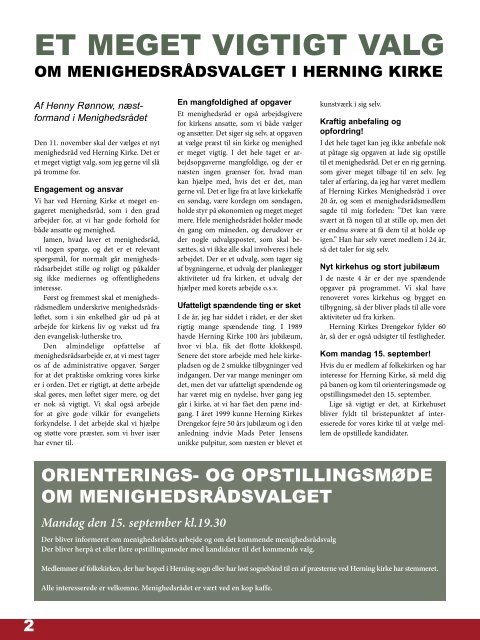 Kirkeblad for Herning Sogn - Herning Kirkes hjemmeside