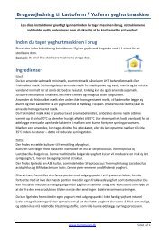 Brugsvejledning til Lactoferm / Yo.ferm yoghurtmaskine - Hjemmeriet