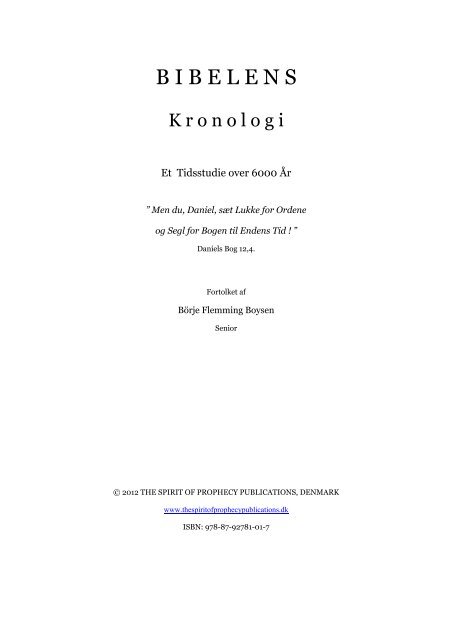 Bibelens Kronologi - The Spirit of Prophecy Publications