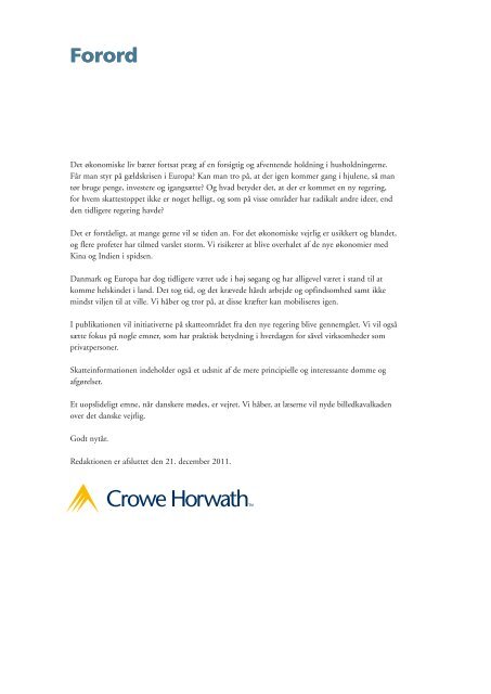 SKATTEINFORMATION jANuAR 2012 - Crowe Horwath International