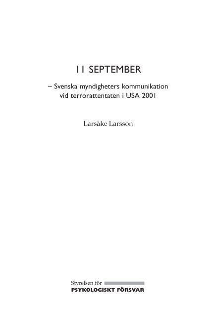 11 september - Myndigheten för samhällsskydd och beredskap