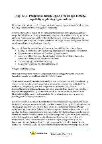 Kapittel 5. Pedagogisk tilrettelegging for en god bimodal ... - Statped