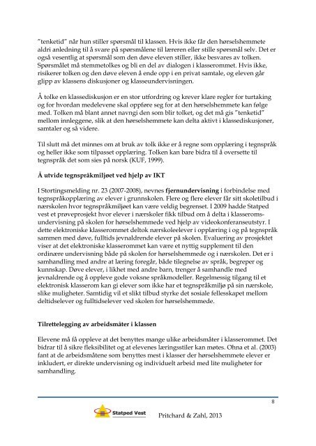 Kapittel 5. Pedagogisk tilrettelegging for en god bimodal ... - Statped