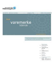 Norsk Varemerketidende Nr 03 10 Patentstyret Norsk Varemerketidende Nr 03 10 Patentstyret