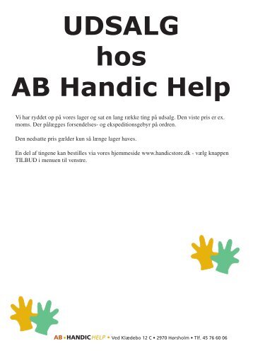 UDSALG • UDSALG • UDSALG • UDSALG så ... - AB Handic Help