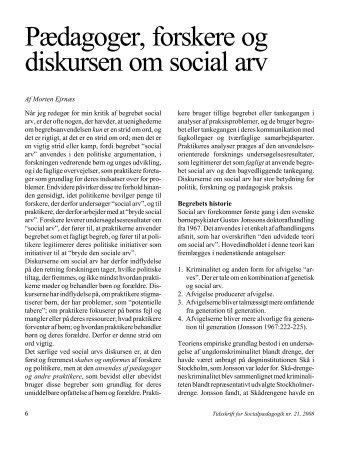 Pædagoger, forskere og diskursen om social arv