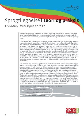 Sprogtilegnelse i teori og praksis - tekst.pdf - Sprogpakken