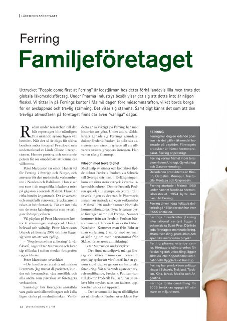 Familjeföretaget med fria h - Pharma Industry