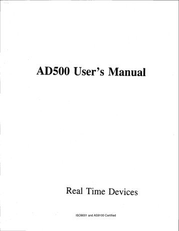 ad500 manual - RTD Embedded Technologies, Inc.