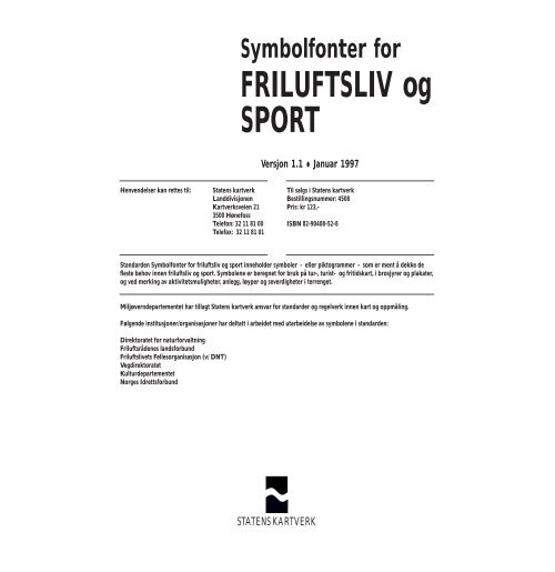 Symbolfonter for friluftsliv og sport - Kartverket